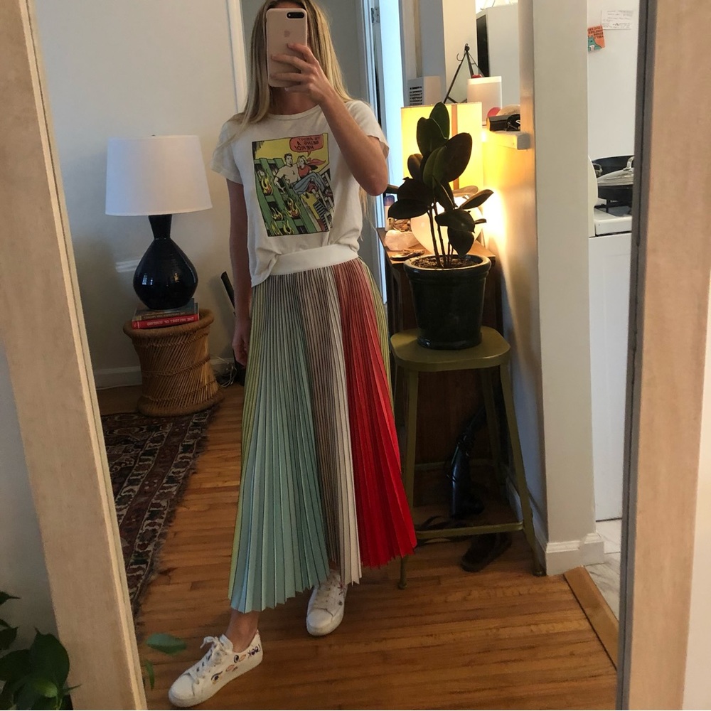 Alice and Olivia colorful pleated skirt